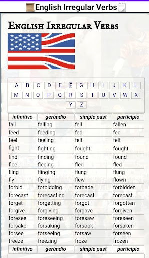 English Irregular Verbs Screen 3