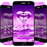 Crystal pink water heart theme icon