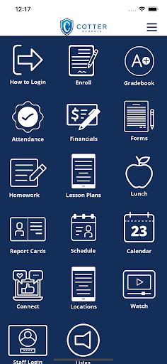 Android application Cotter Schools screenshort