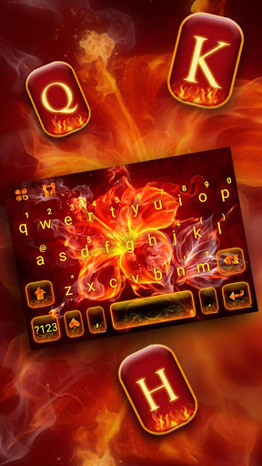 Neon Fire Weed Keyboard Theme Screen 2