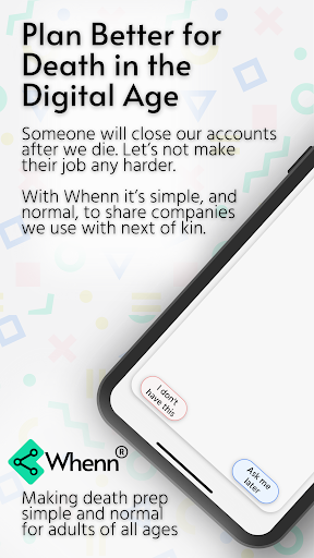 Android application Whenn - Life and Death Admin screenshort
