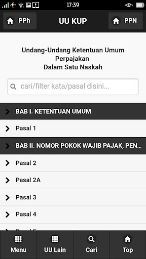 Android application UU Pajak Komplit 2016 screenshort