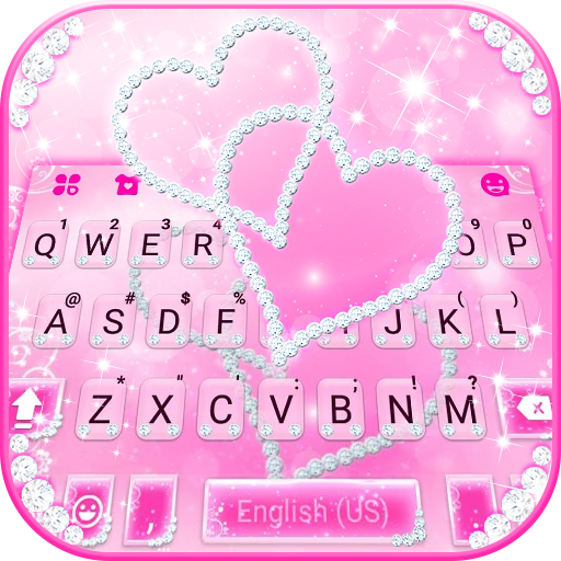 Pink Diamond Hearts Keyboard T  Icon