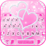 Cover Image of Descargar Tema de teclado Pink Diamond Hearts  APK