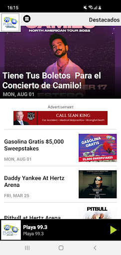 Playa 99.3 Screen 2