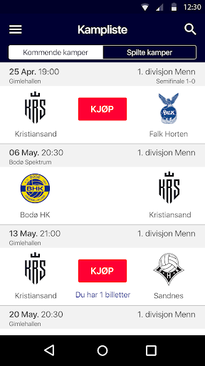 Kristiansand Topp Håndball Screen 2