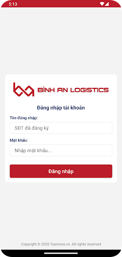 Android application BinhAn Driver screenshort