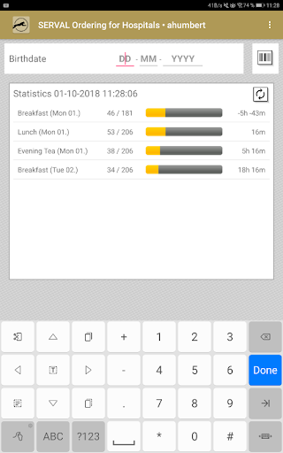Android application SERVAL Ordering for Healthcare screenshort
