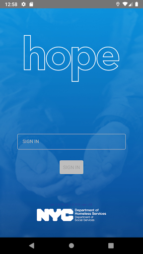 Android application NYC HOPE Survey screenshort