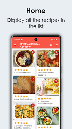 Android application Breakfast Recipes Cookbook screenshort