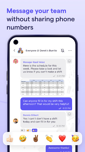 Screenshot of Breakroom Chat & Scheduling