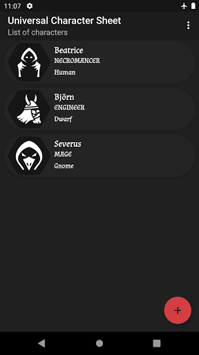 Universal Character Sheet Screen 2