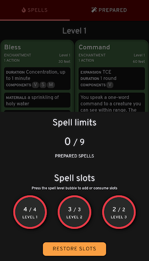 Spellcards D&D5e Screen 3