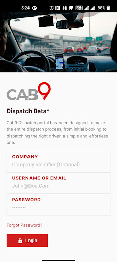 Android application Cab9 Dispatch screenshort