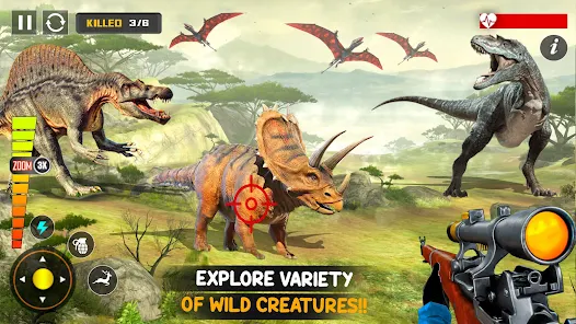 Dinosaur Hunting 3D : Jogos De Caça Dinossauro