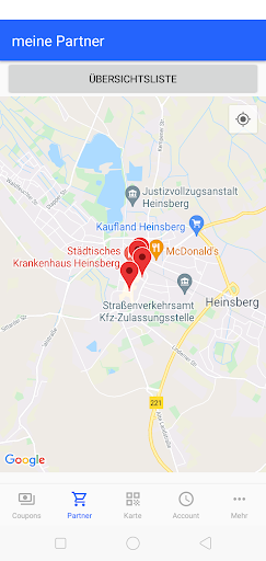 HeinsbergCard-App Screen 2