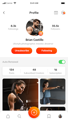 Android application Gymfans screenshort