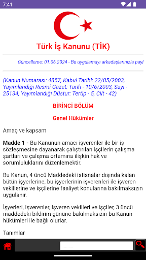 Android application İş Kanunu - Dijital Mevzuat screenshort