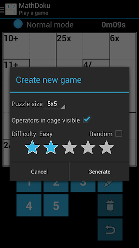 Android application MathDoku screenshort