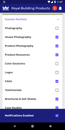 Royal Extranet Notifications