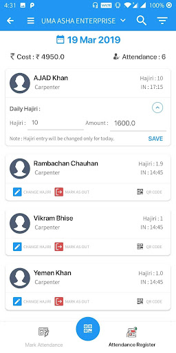 The Hajiri App Screen 2
