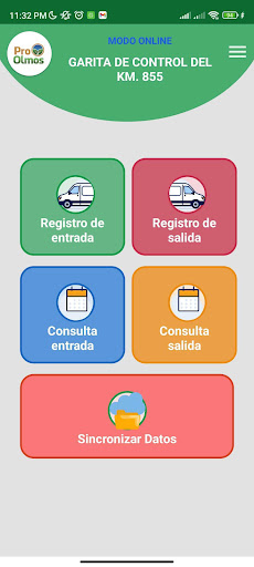 Garita Control APP Screen 2