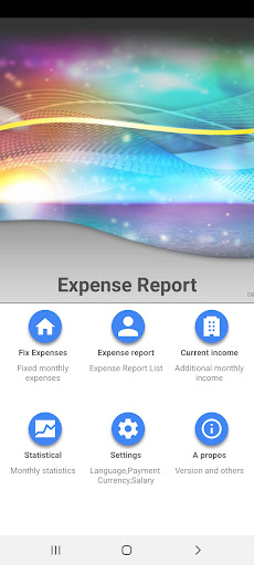 Android application Expense report screenshort