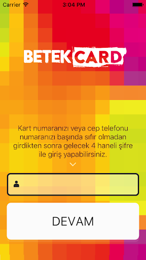 Android application Betek Card screenshort