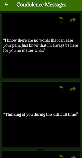 Condolences Sympathy Messages Screen 2