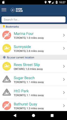 Android application Swim Guide screenshort