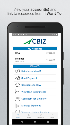 Android application CBIZ Health Claims screenshort