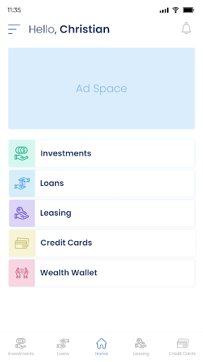 Android application Bank My Wealth screenshort