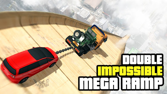Double Impossible Superhero Mega Ramp: Car Stunts Varies with device screenshots 1