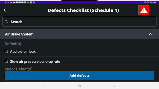 Trimble Inspections Screen 3