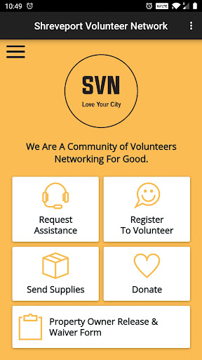 Android application Shreveport Volunteer Network screenshort