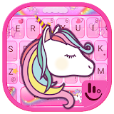 Cute Pink Unicorn Keyboard Theme icon
