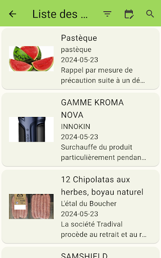 AlerteProduit - Rappel et Info Screen 2