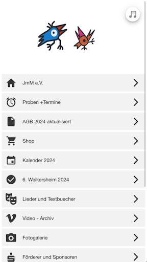 Android application JmM e.V. screenshort