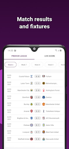 Premier League Live Score Screen 2