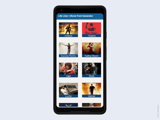 Android application Life Liker - Movie Fonts screenshort