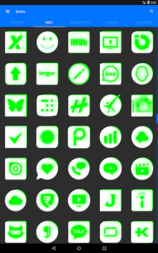 Inverted White Green Icon Pack