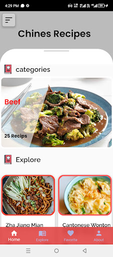 Android application Chinese Recipes CookBook screenshort