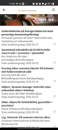 Android application GrästorpAppen screenshort