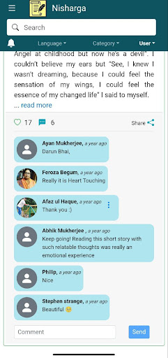 Android application Nisharga screenshort