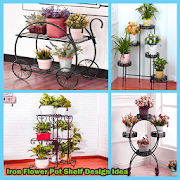 Iron Flower Pot Shelf Design Idea