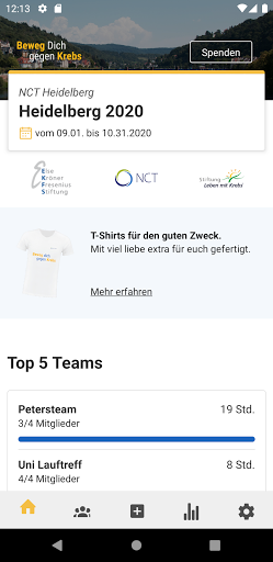Android application Beweg Dich gegen Krebs screenshort