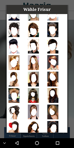 Screenshot of Try out women's hairstyles