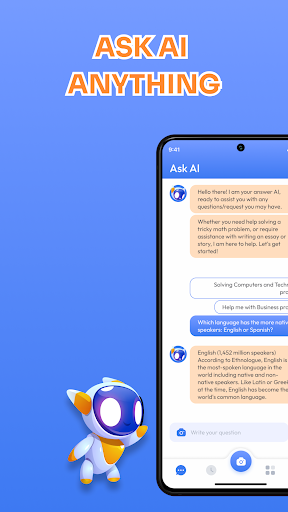 Android application AI Answers: Homework Helper screenshort