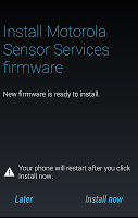 screenshot of Motorola Sensor Services