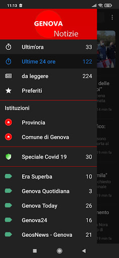 Android application Genova notizie screenshort